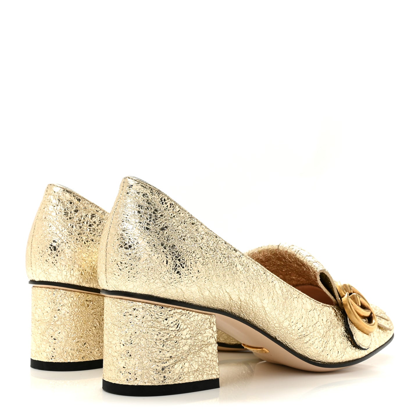 Galassia GG Marmont Fringe 50mm Loafer Pumps 37 Platino