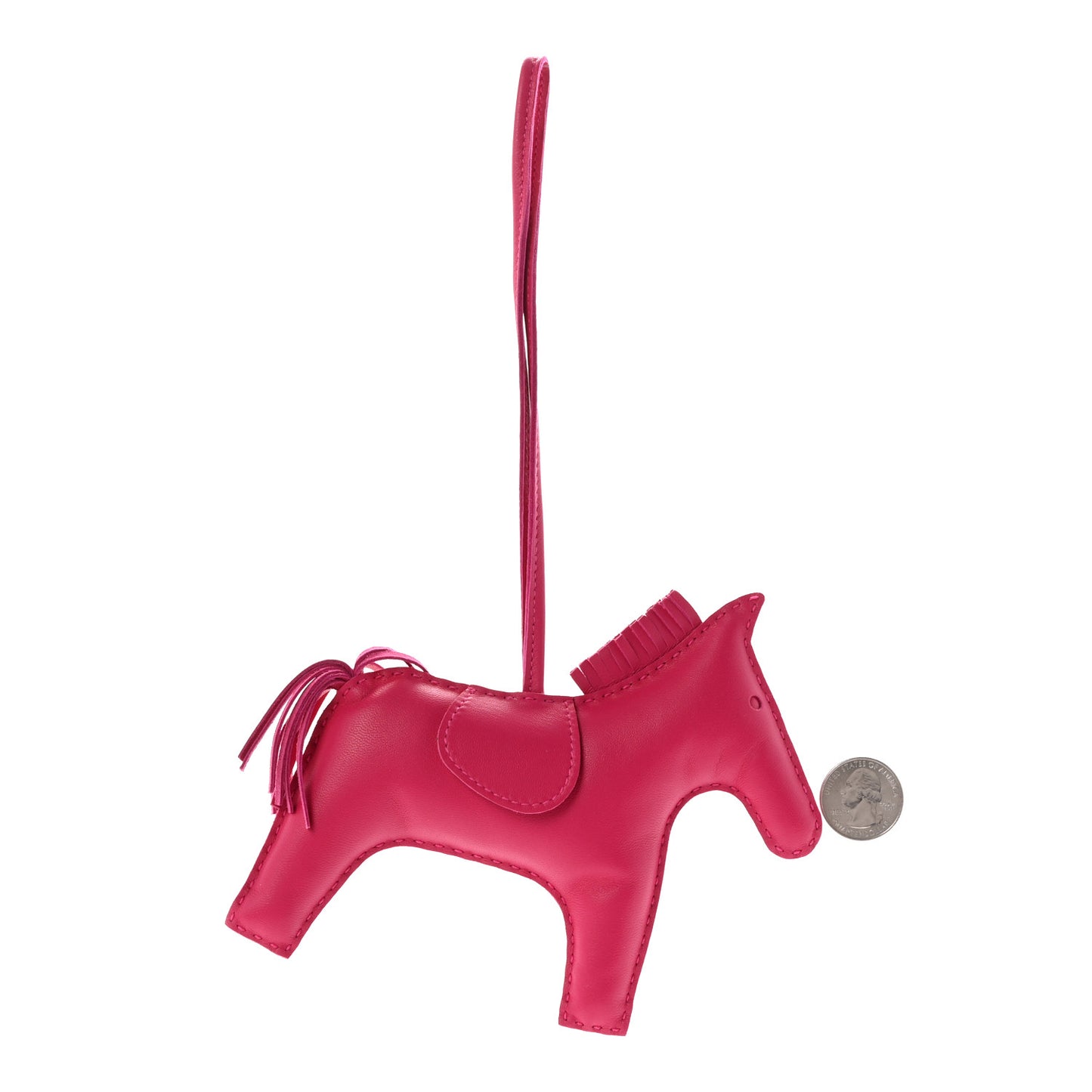 Milo Lambskin Grigri Rodeo Horse Bag Charm GM Rose Mexico