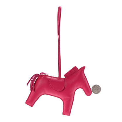 Hermes Milo Lambskin Grigri Rodeo Horse Bag Charm GM Rose Mexico 2 of 3