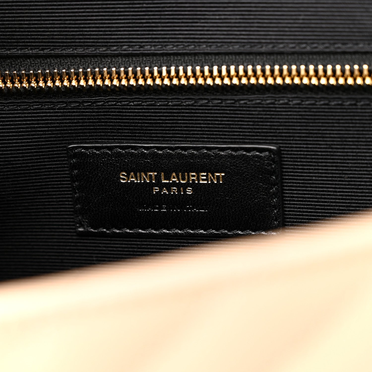 Saint Laurent Grain De Poudre Matelasse Chevron Large Monogram Satchel Dark Beige 6 of 10