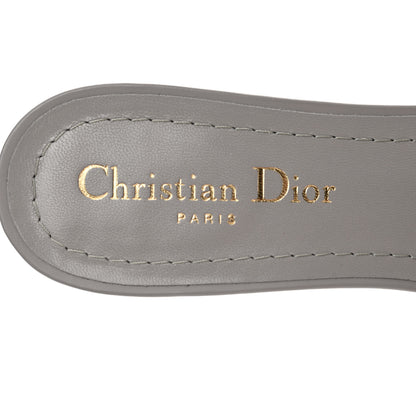 Christian Dior Canvas Lame Embroidered Dway 50mm Slide Sandals 37.5 Metal Grey 7 of 8