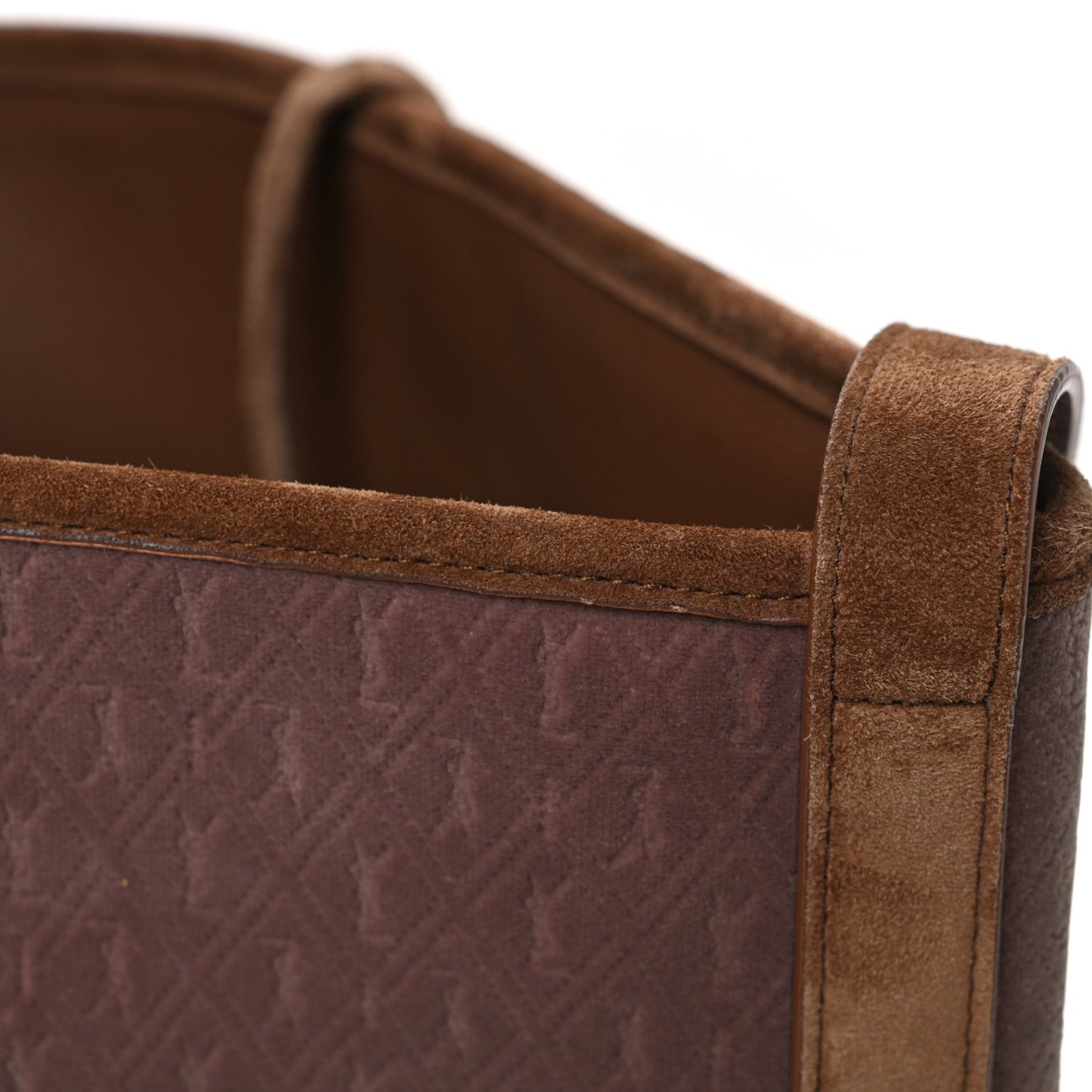 Velvet Suede Le Monogramme Bucket Bag Warm Tan Red Cigar