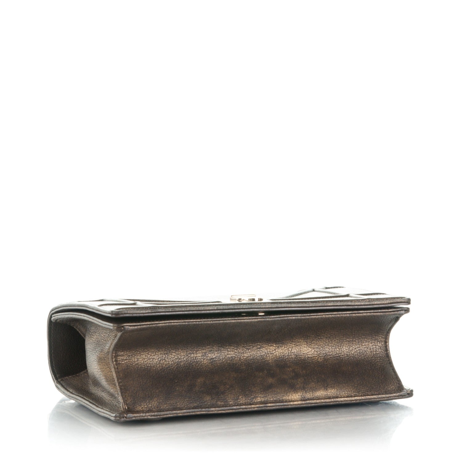 Christian Dior Metallic Goatskin Medium Diorama Flap Bag Brown 5 of 9