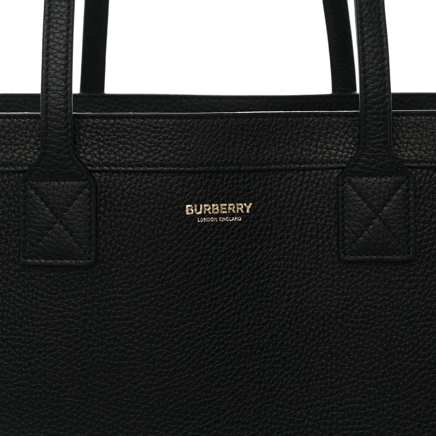 Grainy Calfskin Medium London Tote Bag Black