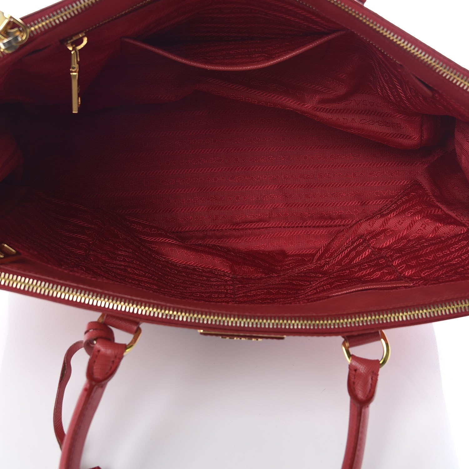 Prada Saffiano Medium Galleria Double Zip Tote Fuoco 7 of 13