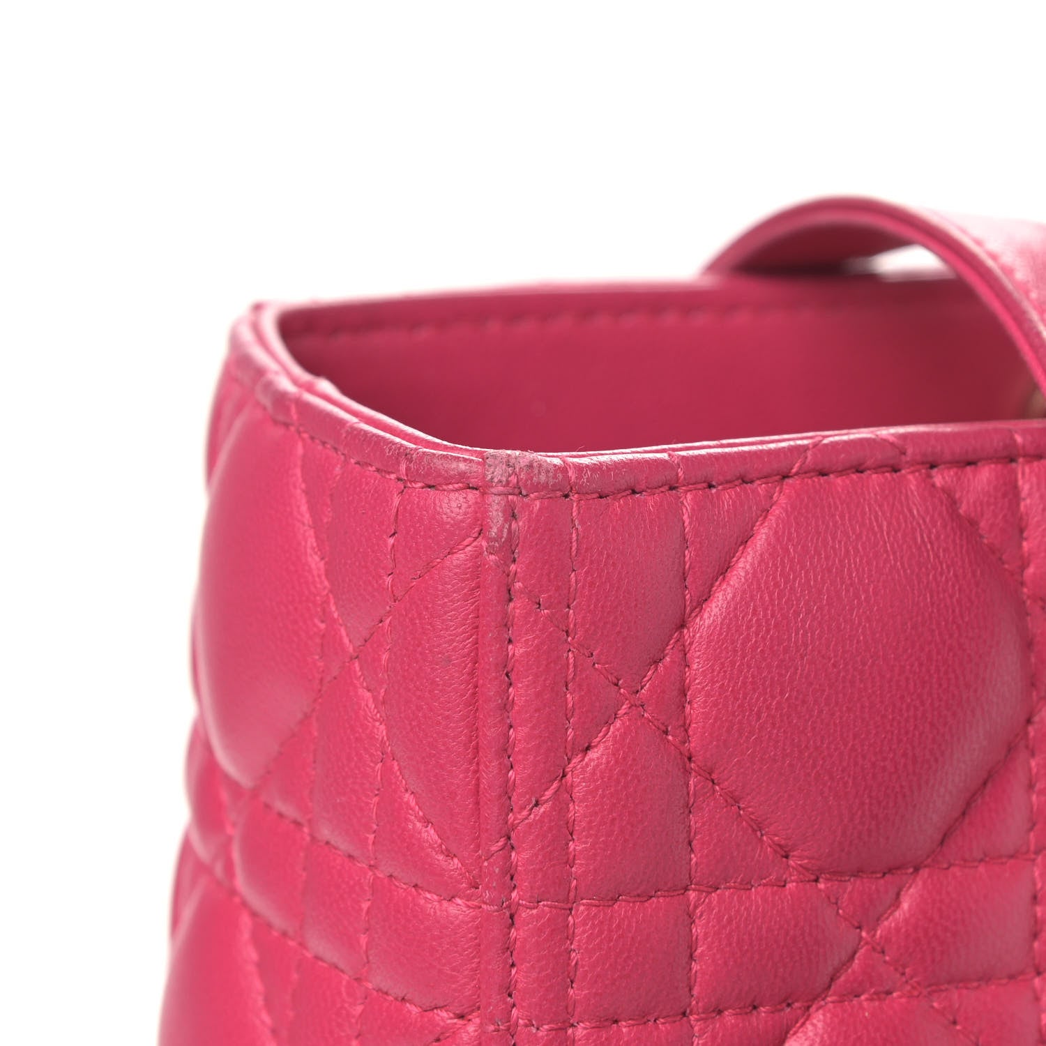 Christian Dior Lambskin Cannage Large Lady Dior Fuchsia 6 of 12