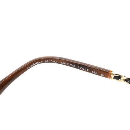 Chanel Acetate Metal Lambskin Chain Square Sunglasses 5210-Q Brown 5 of 8