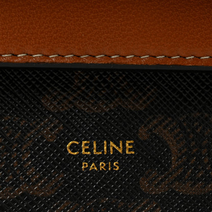 Celine Triomphe Canvas Lambskin Wallet On Strap Tan 5 of 13