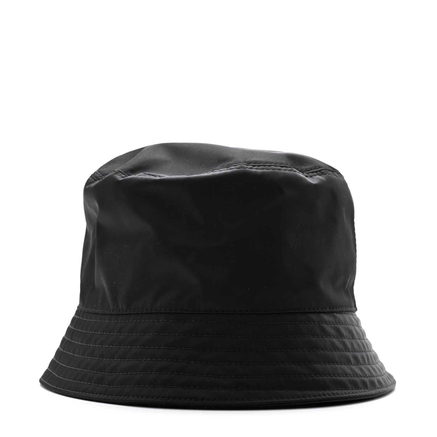 Prada Re-Nylon Metal Triangle Logo Womens Bucket Hat M Black 6 of 10