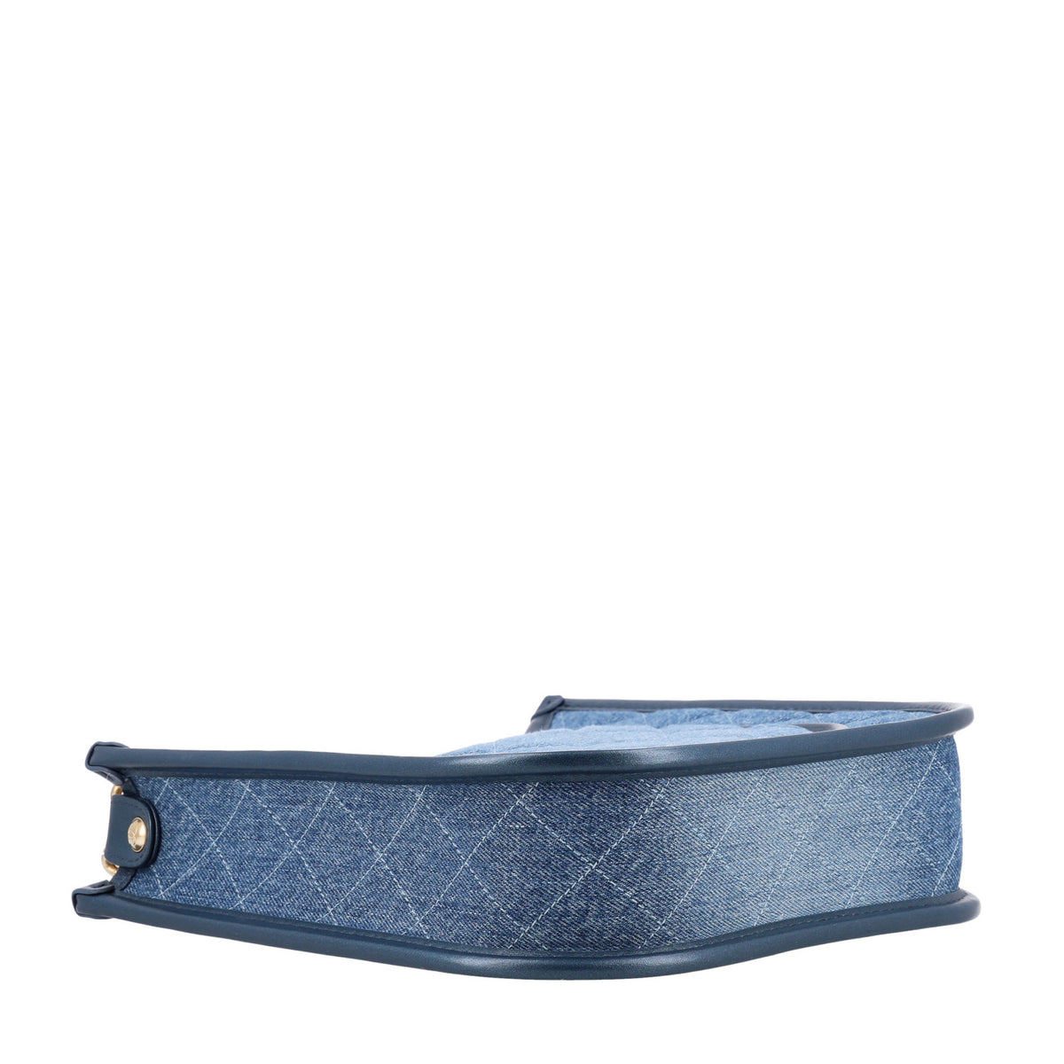 Washed Denim Quilted Small Hobo Blue