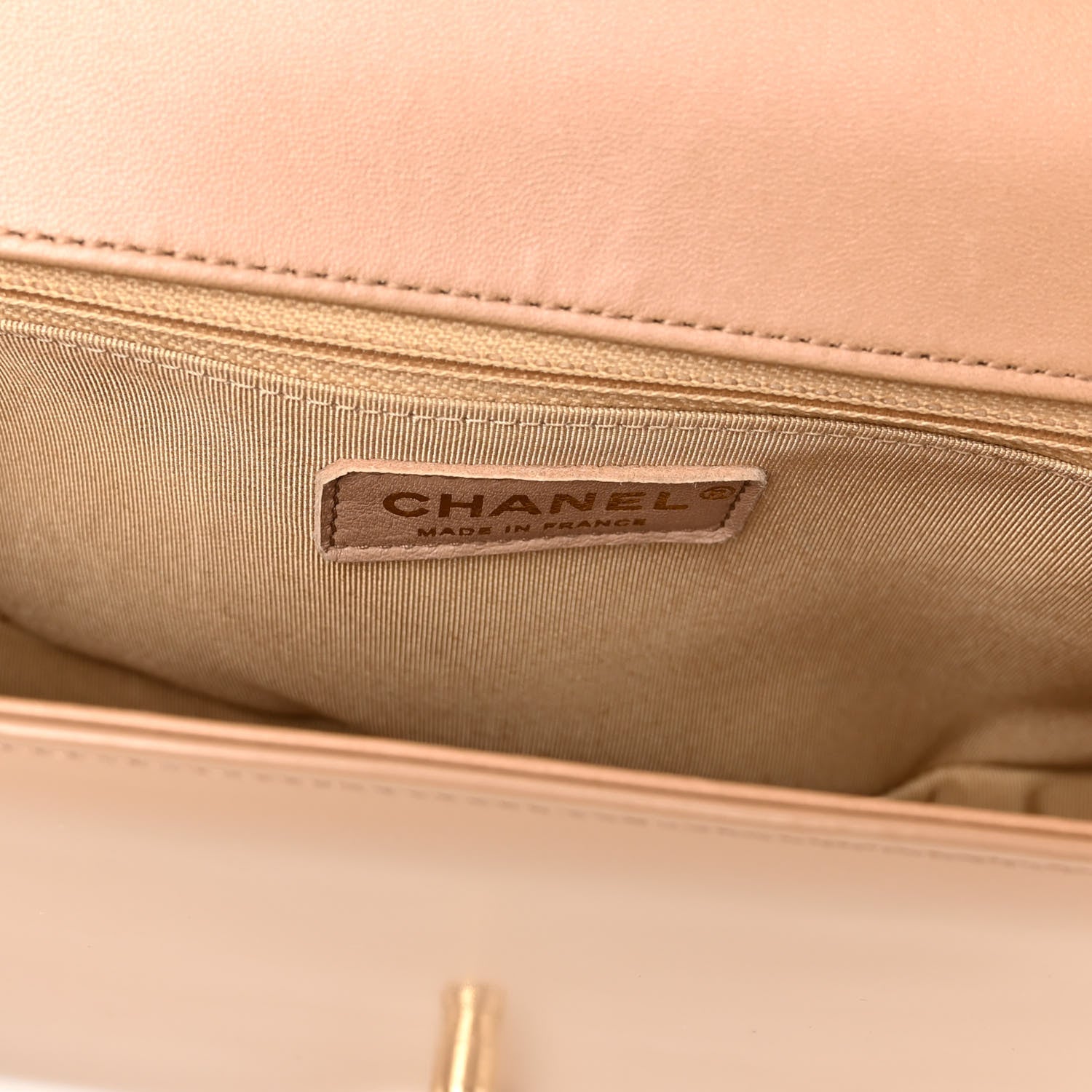 Chanel Iridescent Glazed Calfskin Quilted New Medium Boy Flap Dark Beige 6 of 12