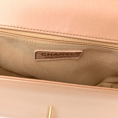 Chanel Iridescent Glazed Calfskin Quilted New Medium Boy Flap Dark Beige 6 of 12