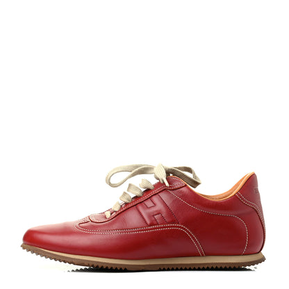 Hermes Calfskin Womens Quick Sneakers 38 Red 1 of 11