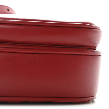 Gucci Calfskin Matelasse Diagonal Mini Interlocking G Heart Shoulder Bag Hibiscus Red 9 of 11