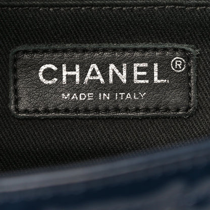 Chanel Patent Quilted Large Coco Shine Accordion Flap Dark Navy Blue 6 of 18