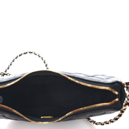 Chanel Lambskin Quilted Small Hobo Bag Black 5 of 9