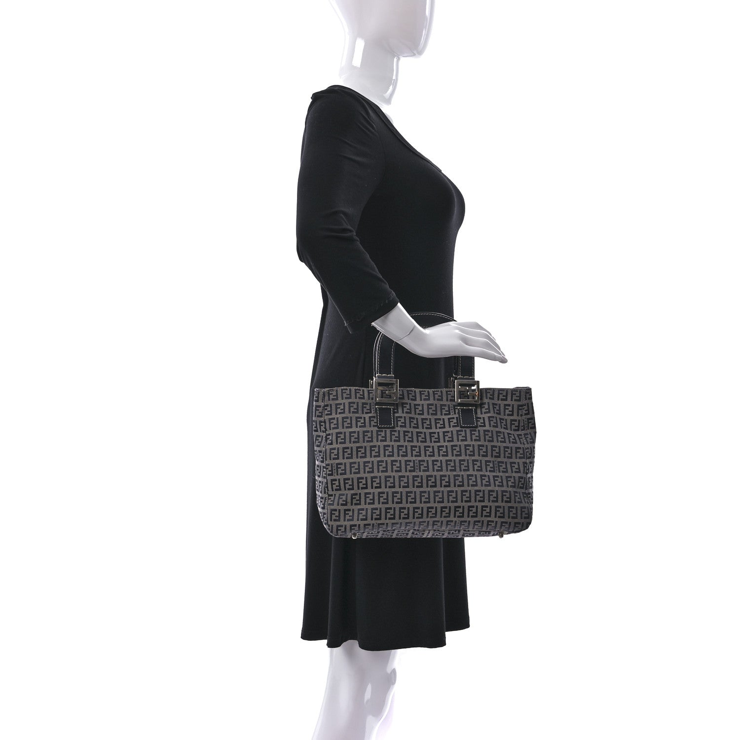 Fendi Zucchino Tote Navy Blue 2 of 9
