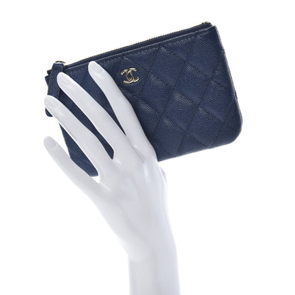 Chanel Caviar Quilted Small Cosmetic Case Navy 2 of 8