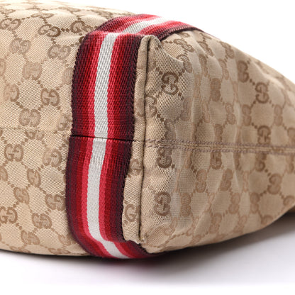 Gucci GG Monogram Medium Web Handle Vertical Tote Red 9 of 9