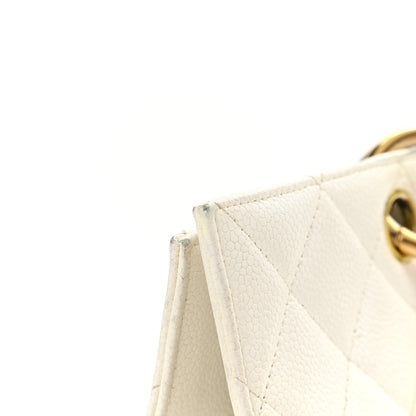 Chanel Caviar Quilted CC Tote White 16 of 17