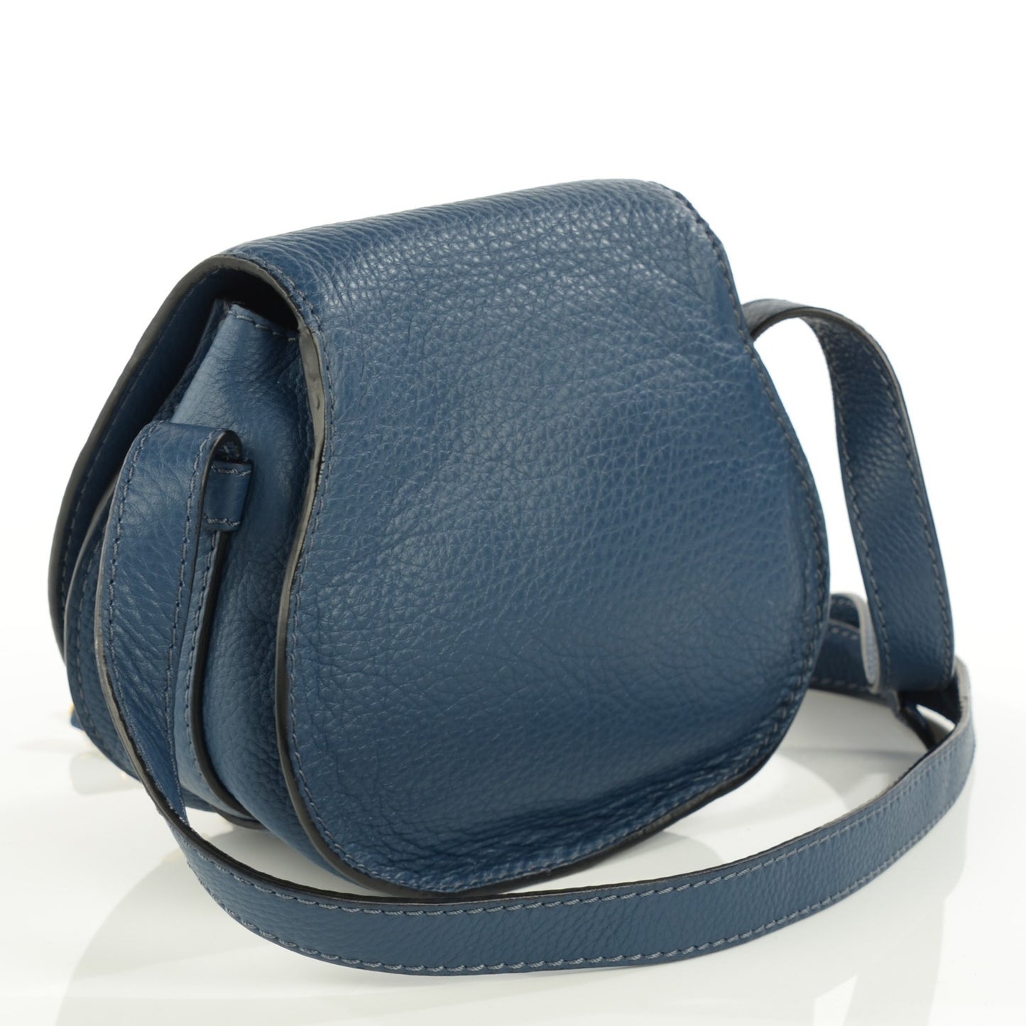 Calfskin Mini Marcie Round Crossbody Bag Royal Navy