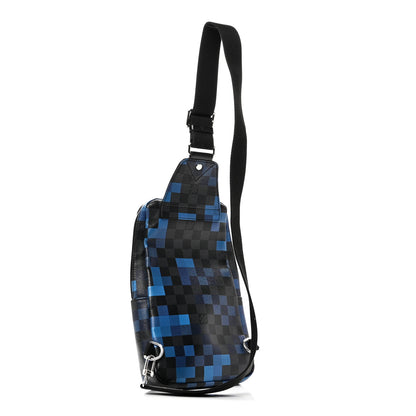 Louis Vuitton Damier Graphite Pixel Avenue Sling Backpack Blue 3 of 10