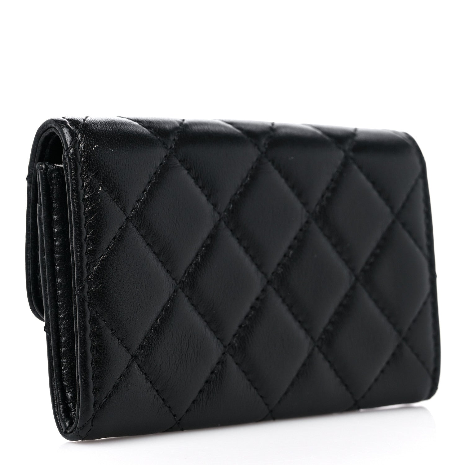 Chanel Lambskin Quilted Flap Card Holder Black 3 of 9