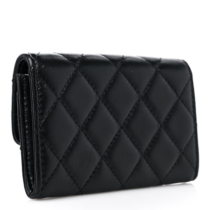 Chanel Lambskin Quilted Flap Card Holder Black 3 of 9