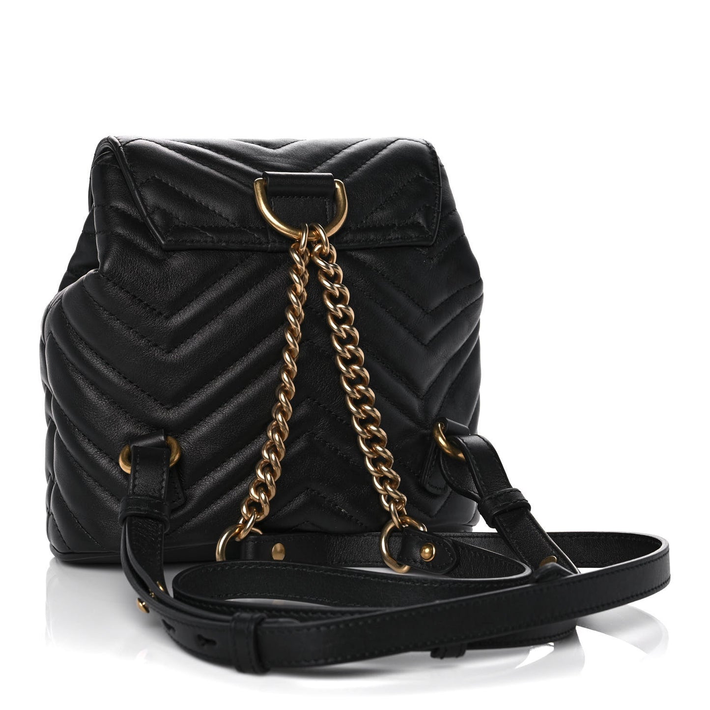 Calfskin Matelasse GG Marmont Flap Backpack Black