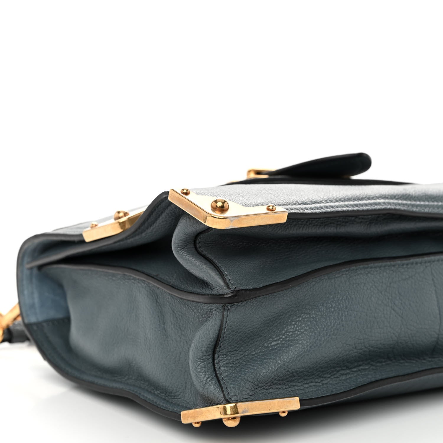 Prada Glace Calf Medium Soft Cahier Bag Marine Astrale 9 of 10