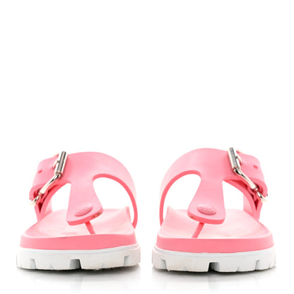 Prada EVA Rubber Buckled Lug Sole 20mm Thong Sandals 36 Begonia 2 of 11