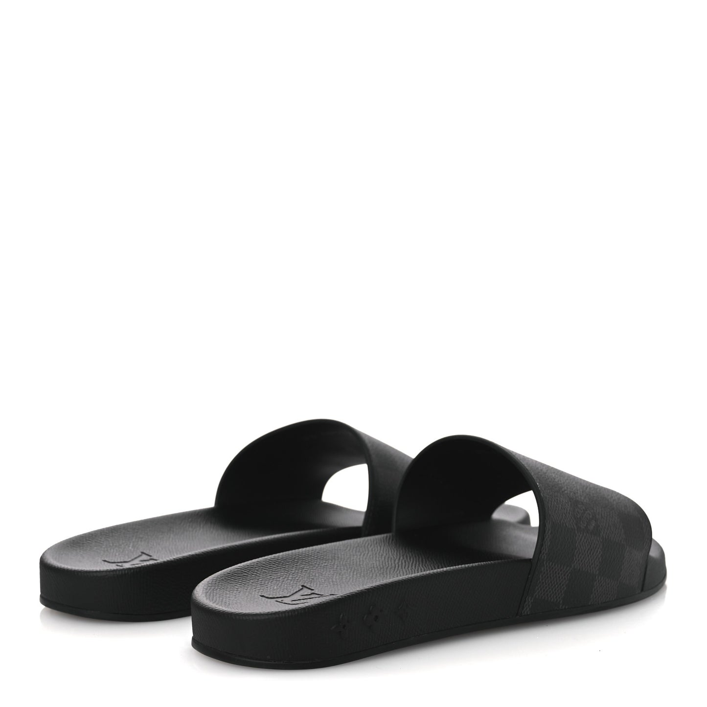 Damier Graphite Mens Waterfront Slide Sandal 9 Black