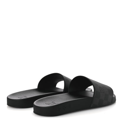 Louis Vuitton Damier Graphite Mens Waterfront Slide Sandal 9 Black 5 of 12