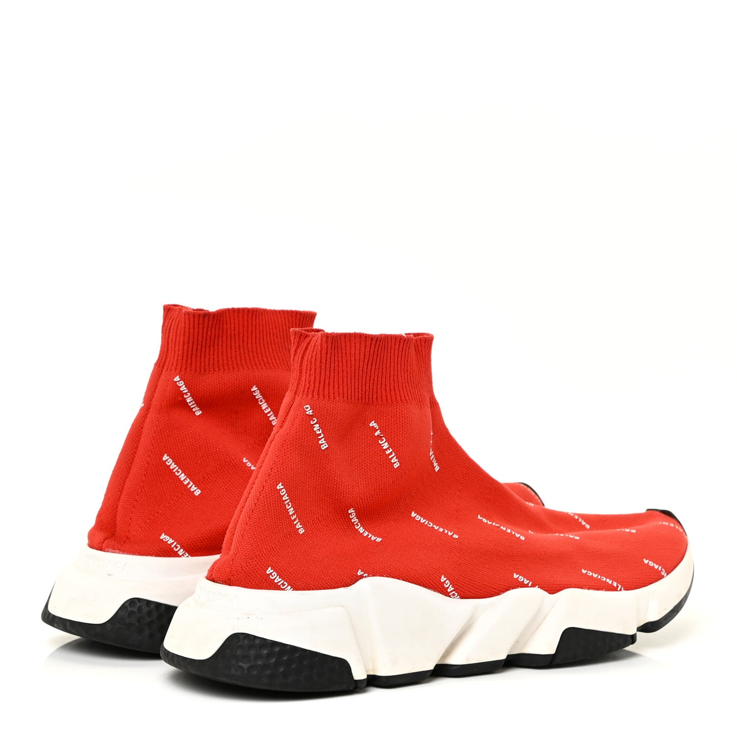 Neoprene Knit Allover Logo Womens Speed Sneakers 39 Rouge White