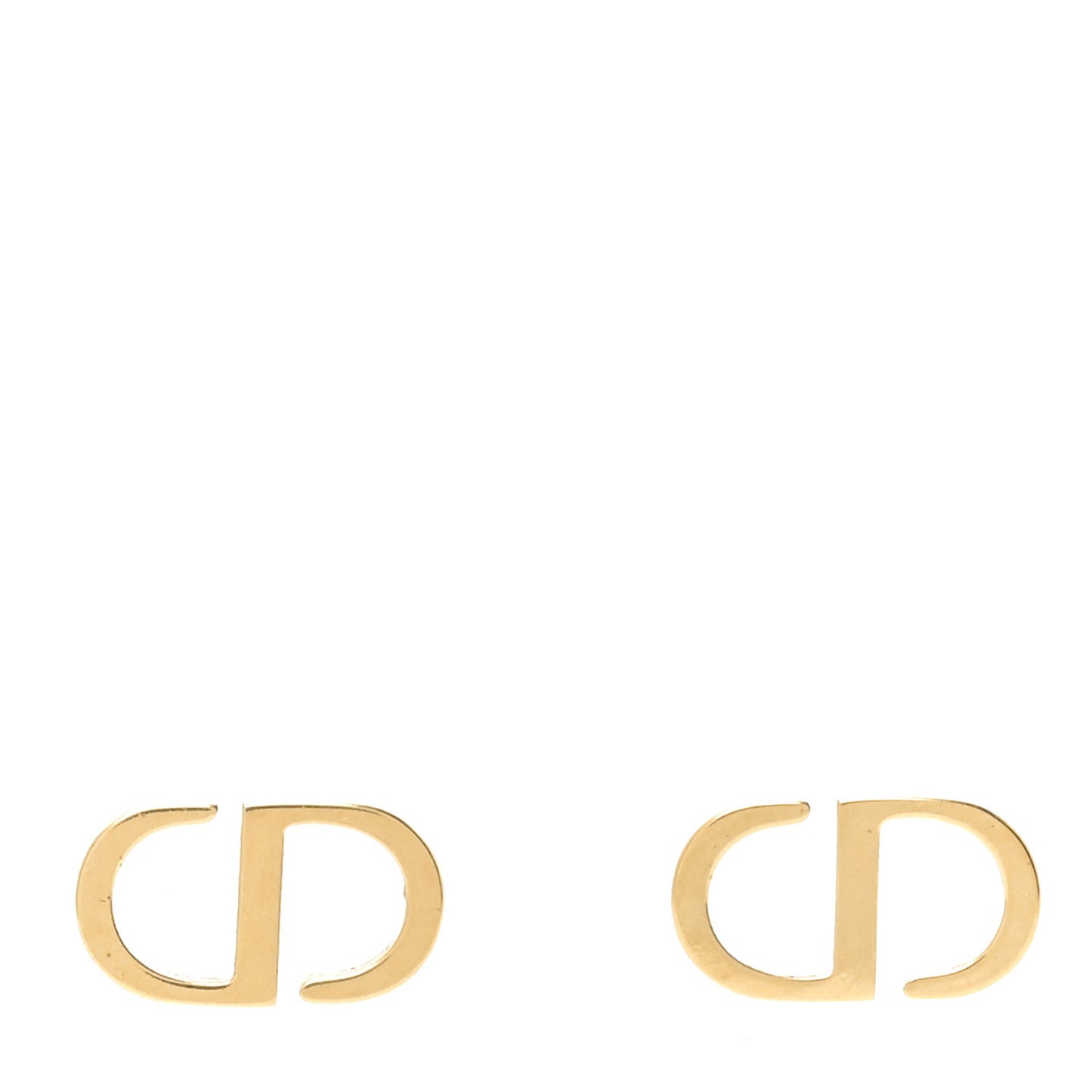 Metal Petit CD Stud Earrings Gold