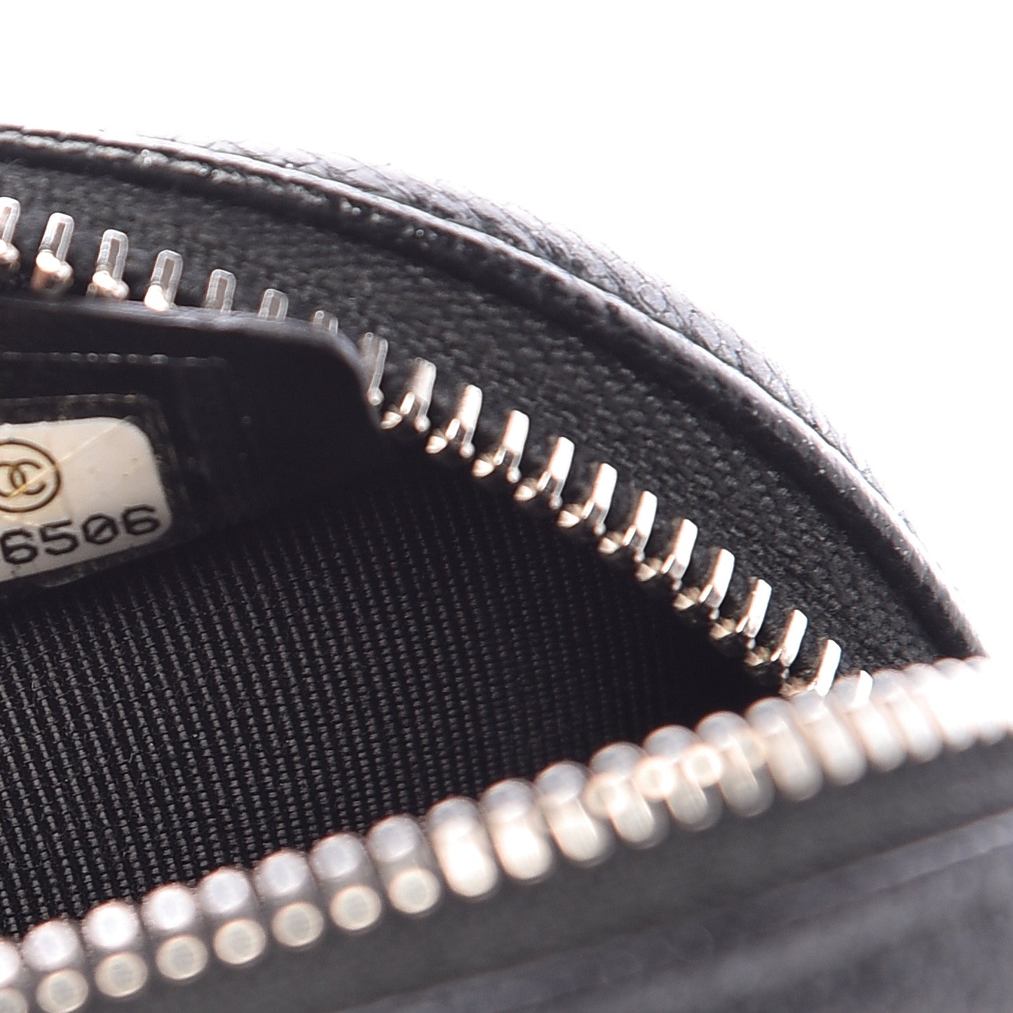 Iridescent Caviar Quilted Zip Around Classic Coin Purse Black