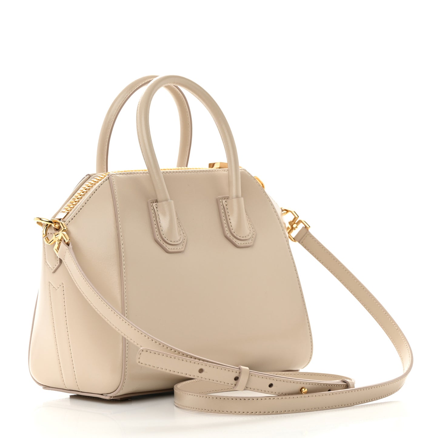 Shiny Lord Calfskin Mini Antigona Natural Beige