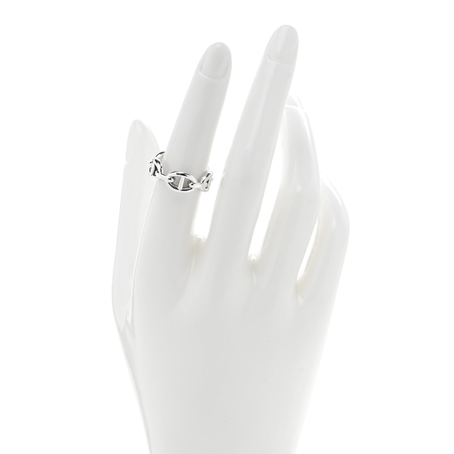 Sterling Silver PM Chaine d'Ancre Enchainee Band Ring 53 6.5