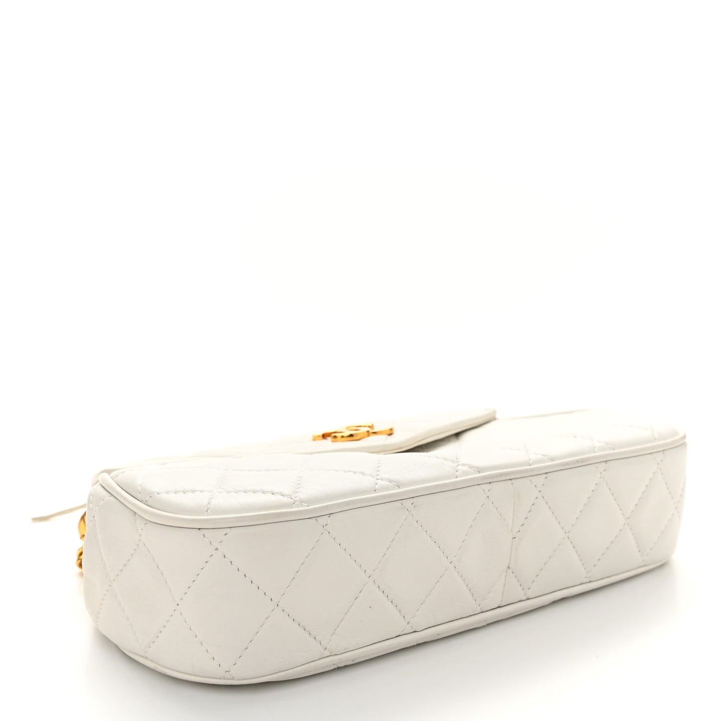 Lambskin Quilted Tassel Flap White