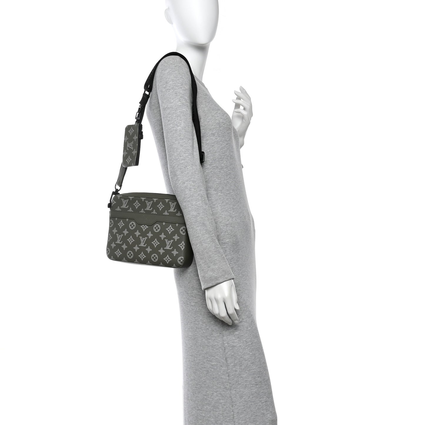 Monogram Shadow G65 Trio Messenger Olive Green