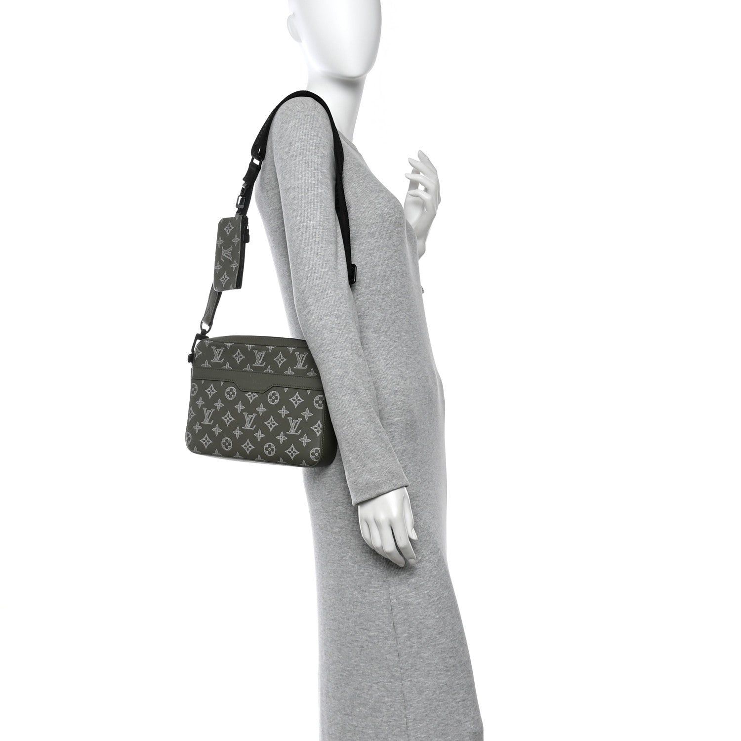 Louis Vuitton Monogram Shadow G65 Trio Messenger Olive Green 2 of 12