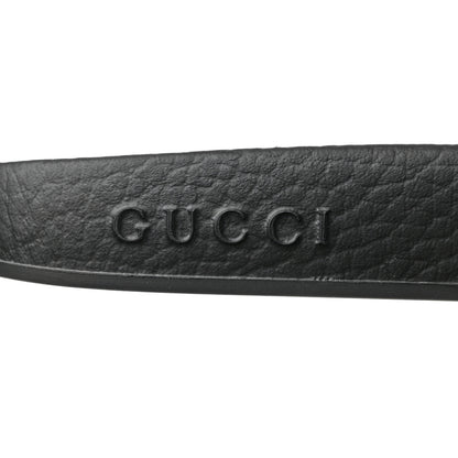 Gucci Nappa Miro Soft Calfskin Womens Interlocking G Slide Sandals 40 Black White 6 of 8