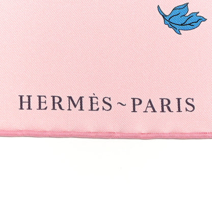 Hermes Silk Twill Robe Legere Scarf 90 Rose Hortensia Bleu 2 of 4