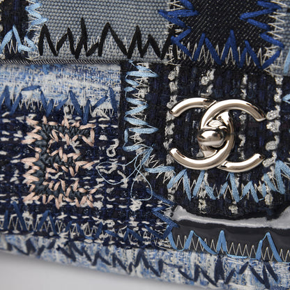 Chanel Denim Tweed Patchwork Medium Single Flap Blue 7 of 10