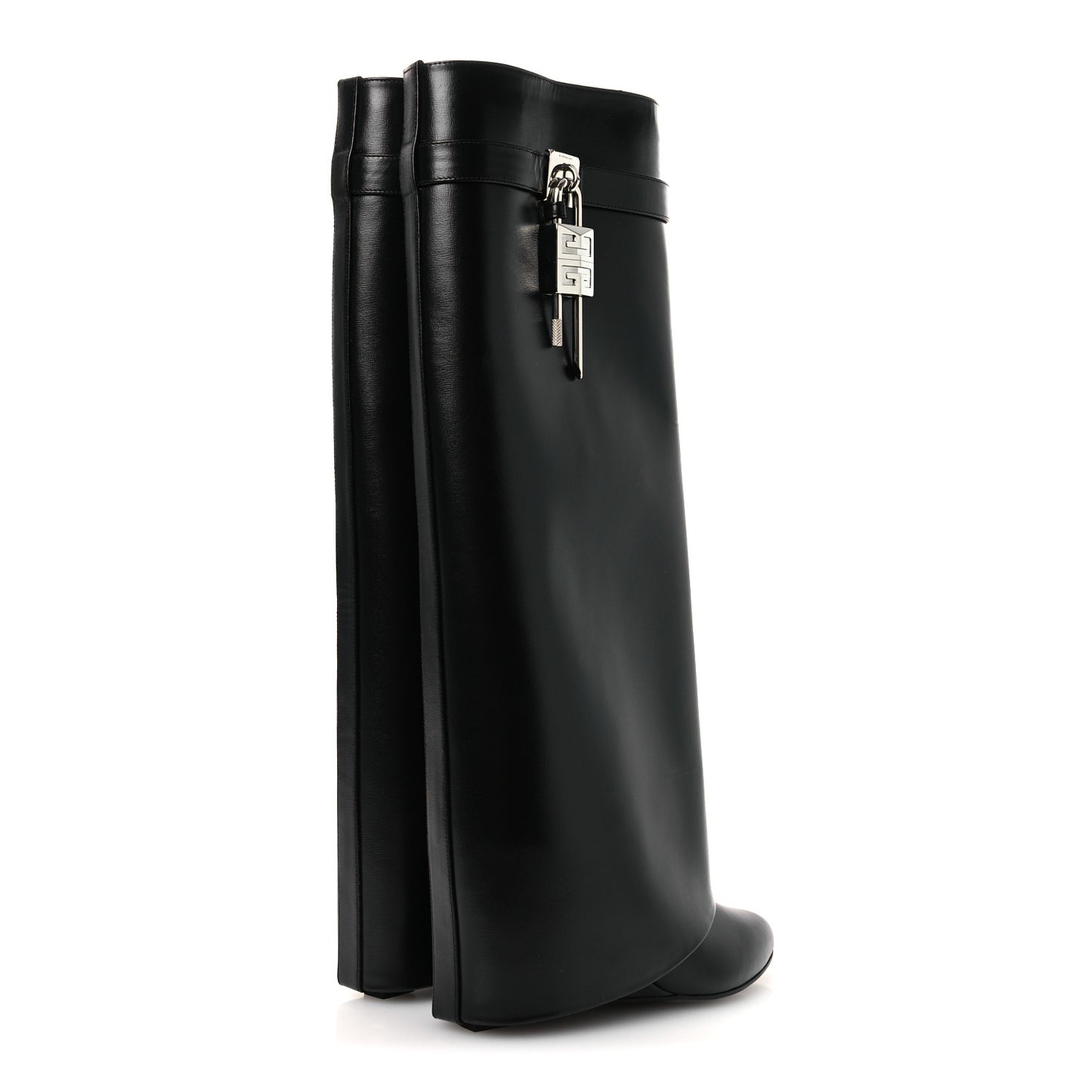 Calfskin Shark Lock Pant Boots 37.5 Black