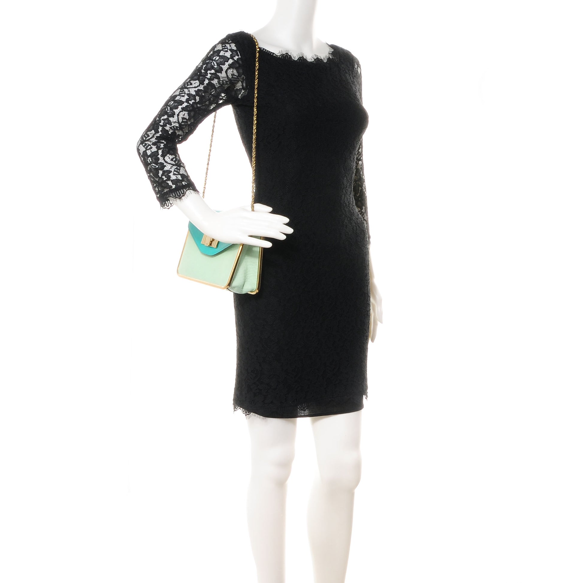 Chloe Patent Grained Calfskin Sally Flap Bag Turquoise 2 of 8