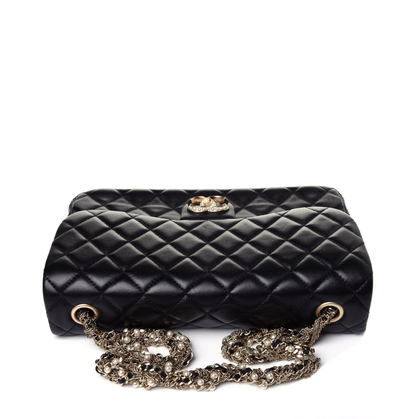 Lambskin Quilted Medium Westminster Pearl Flap Black