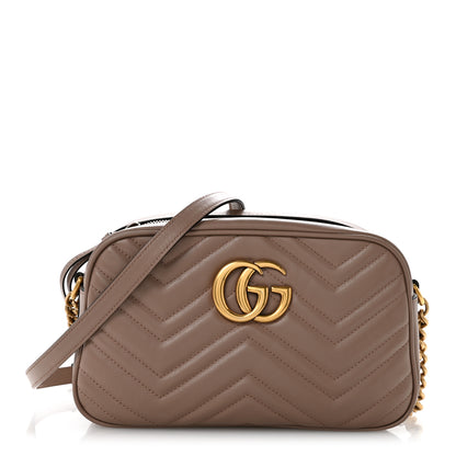 Gucci Calfskin Matelasse Small GG Marmont Chain Shoulder Bag  Porcelain Rose 1 of 13