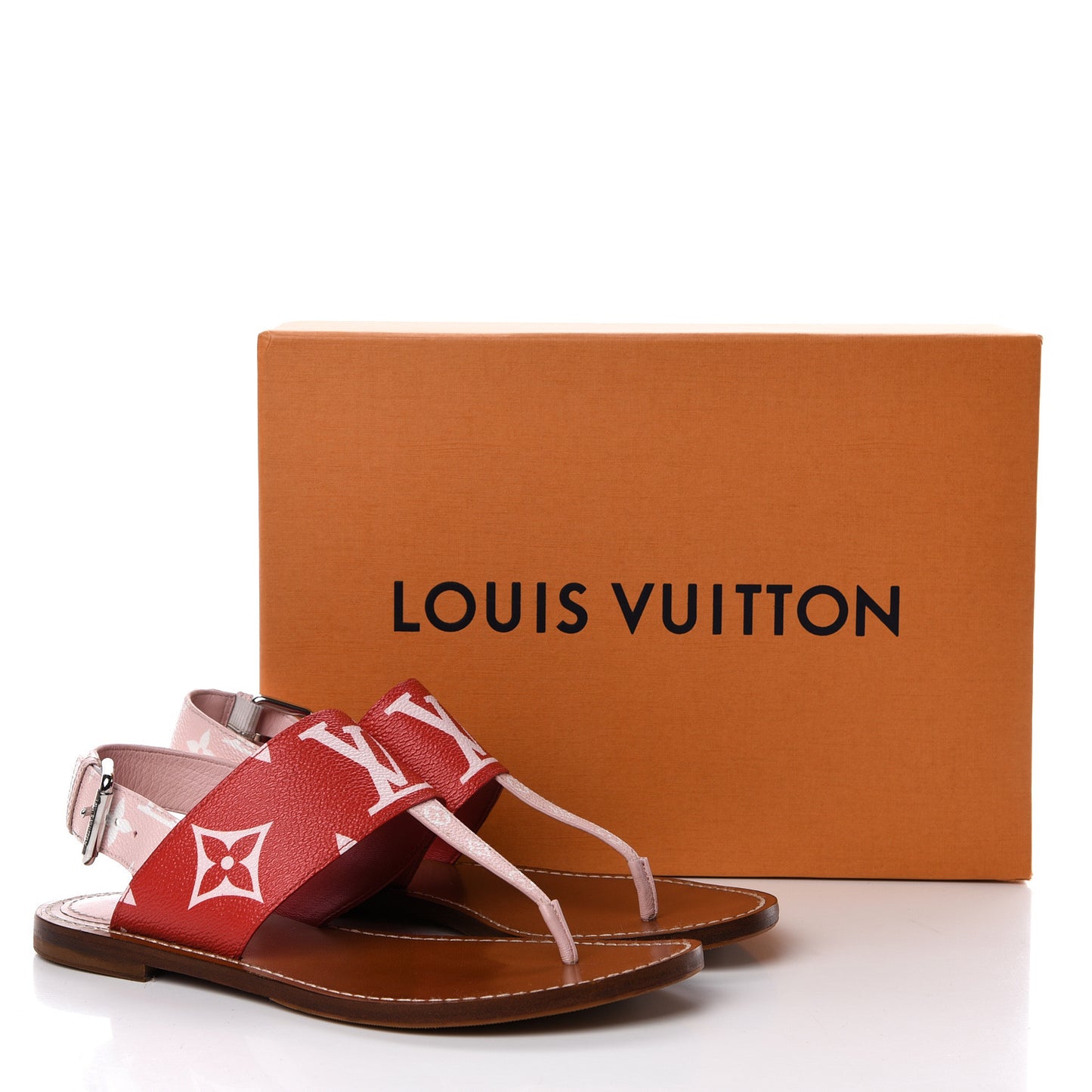 Monogram Giant Sandals 38 Rouge