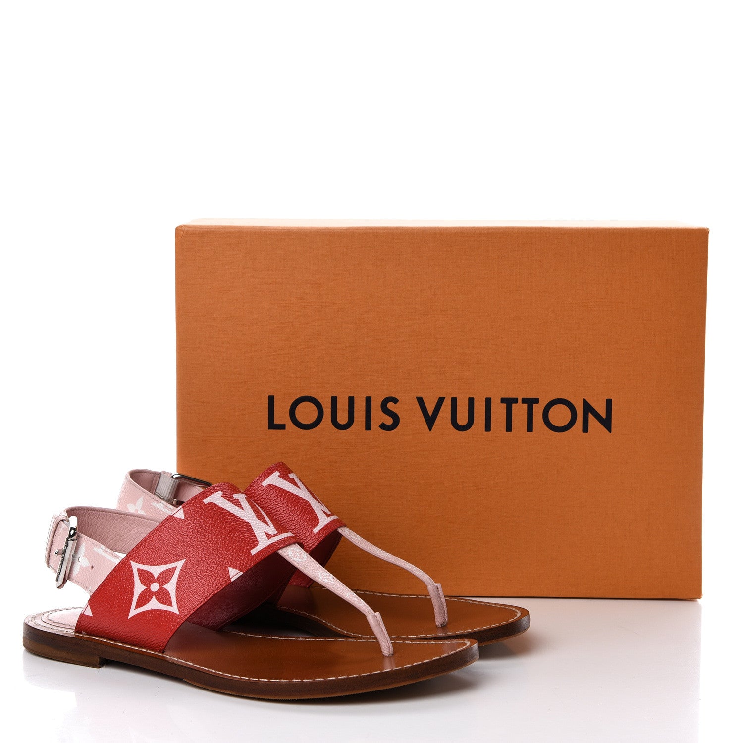 Louis Vuitton Monogram Giant Sandals 38 Rouge 10 of 10
